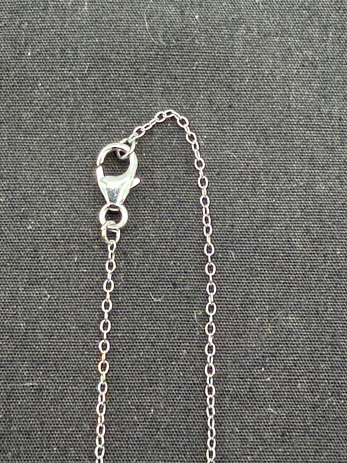 JTV Swiss Topaz & White Sapphire 925 Sterling Silver Pendant Size 18”