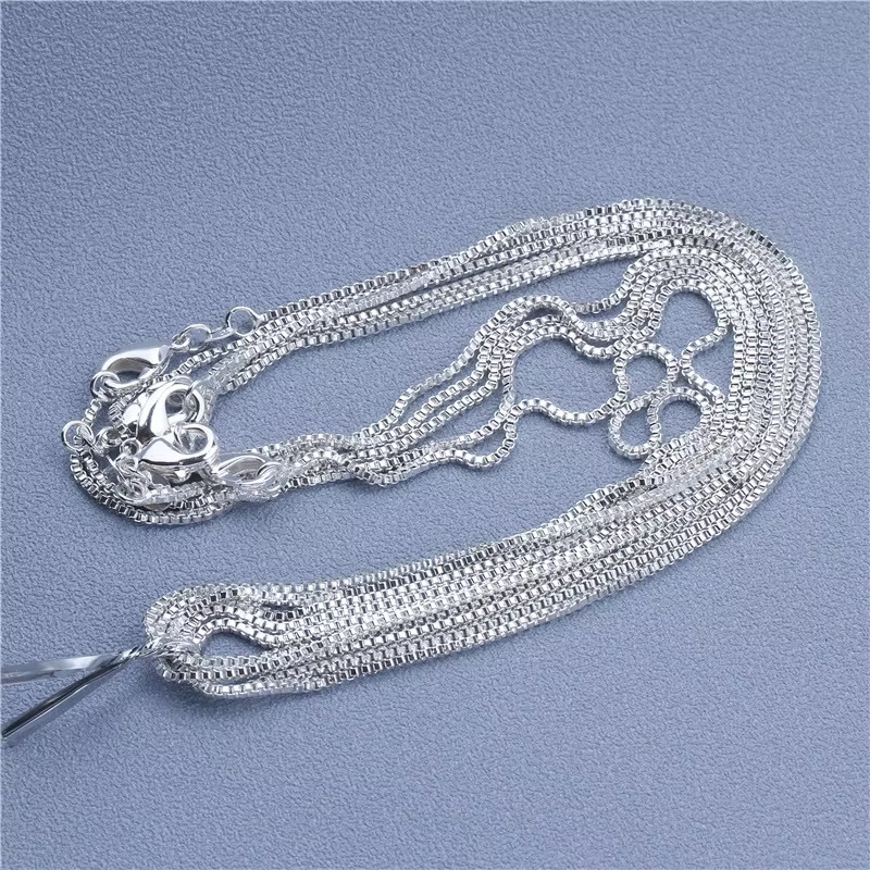 1pcs 925 Sterling Silver 16-30″ Rolo Bead Figaro Chain Necklace 9 Design Jewelry