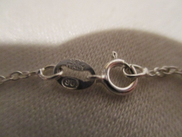UNBRANDED 925 Sterling Silver 17″ Italy Chain & 1/2″ 925 SS Charm w/Faux Stone