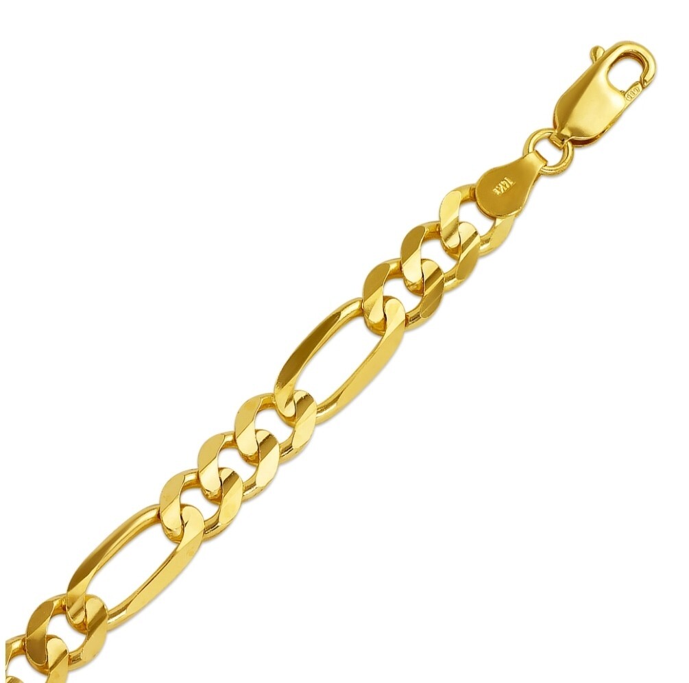 Authentic 14K Solid Gold Figaro Link Chain Men Women 6.5mm~7mm Necklace 7″~30″