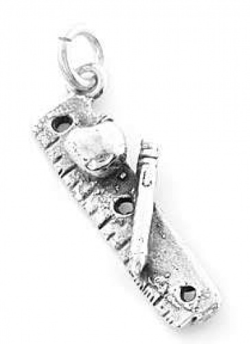 Sterling Silver School Tools Ruler Apple Pencil Teacher Charm or Pendant