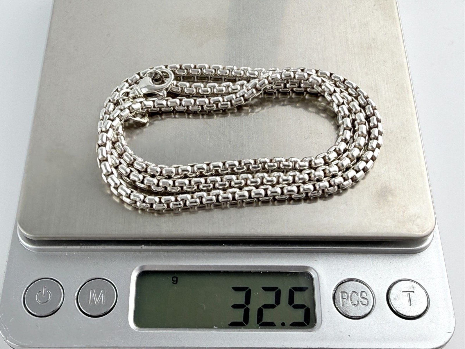 David Yurman 3.2mm Signature Box Chain Necklace 14k Gold Tag 32g 20 Inch Length