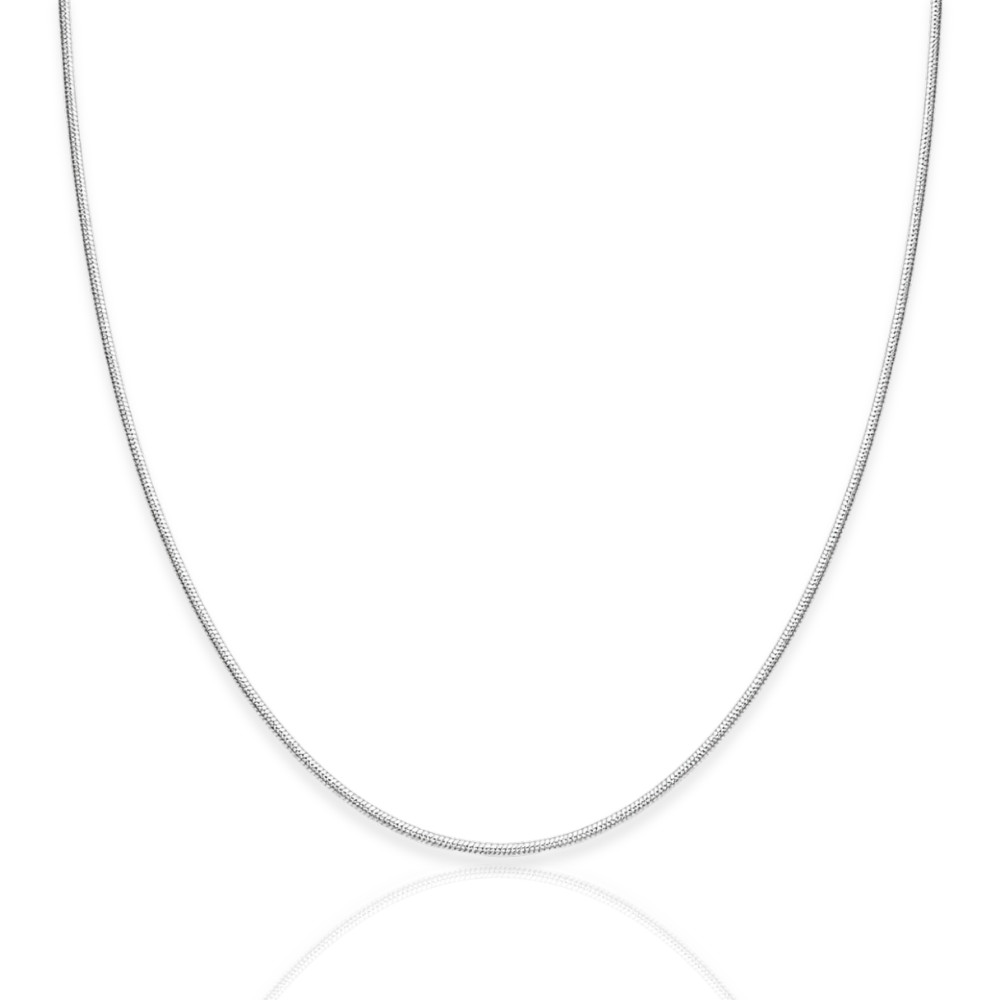 925 Sterling Silver Rhodium Plated Snake Chain Necklace – 1mm