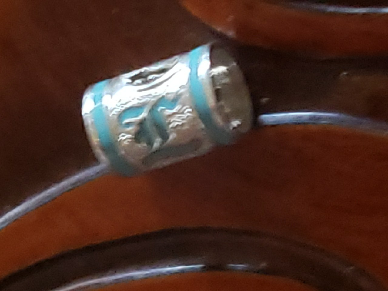 Hawaiian Baby Silver Initial Pendant Enamel 8mm X 6mm Slide Blue Letter