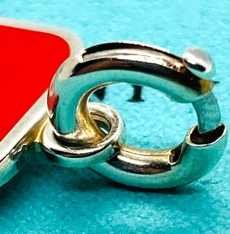 Tiffany & Co Enamel Red Cross Medical Charm Pendant Sterling Silver 925