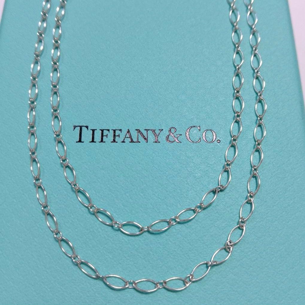 Tiffany & Co. Oval Link Necklace Silver 925 Women Excellent 76cm