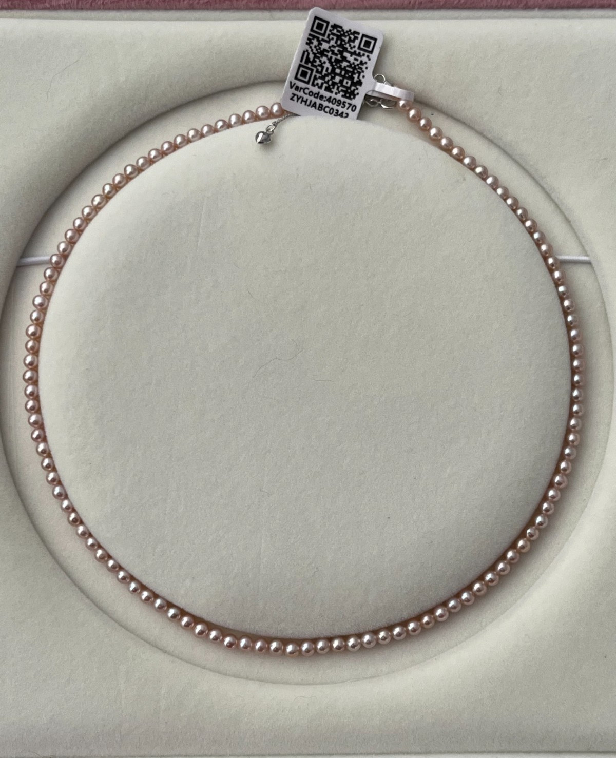 GRC 5 Star Light Purple Orange Pearl Necklace 3mm 4mm Seed Pearl Metallic 925