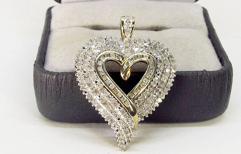 Women’s 2 Ct Round Cut Lab Created Diamond Heart Pendant 14k Yellow Gold Plated