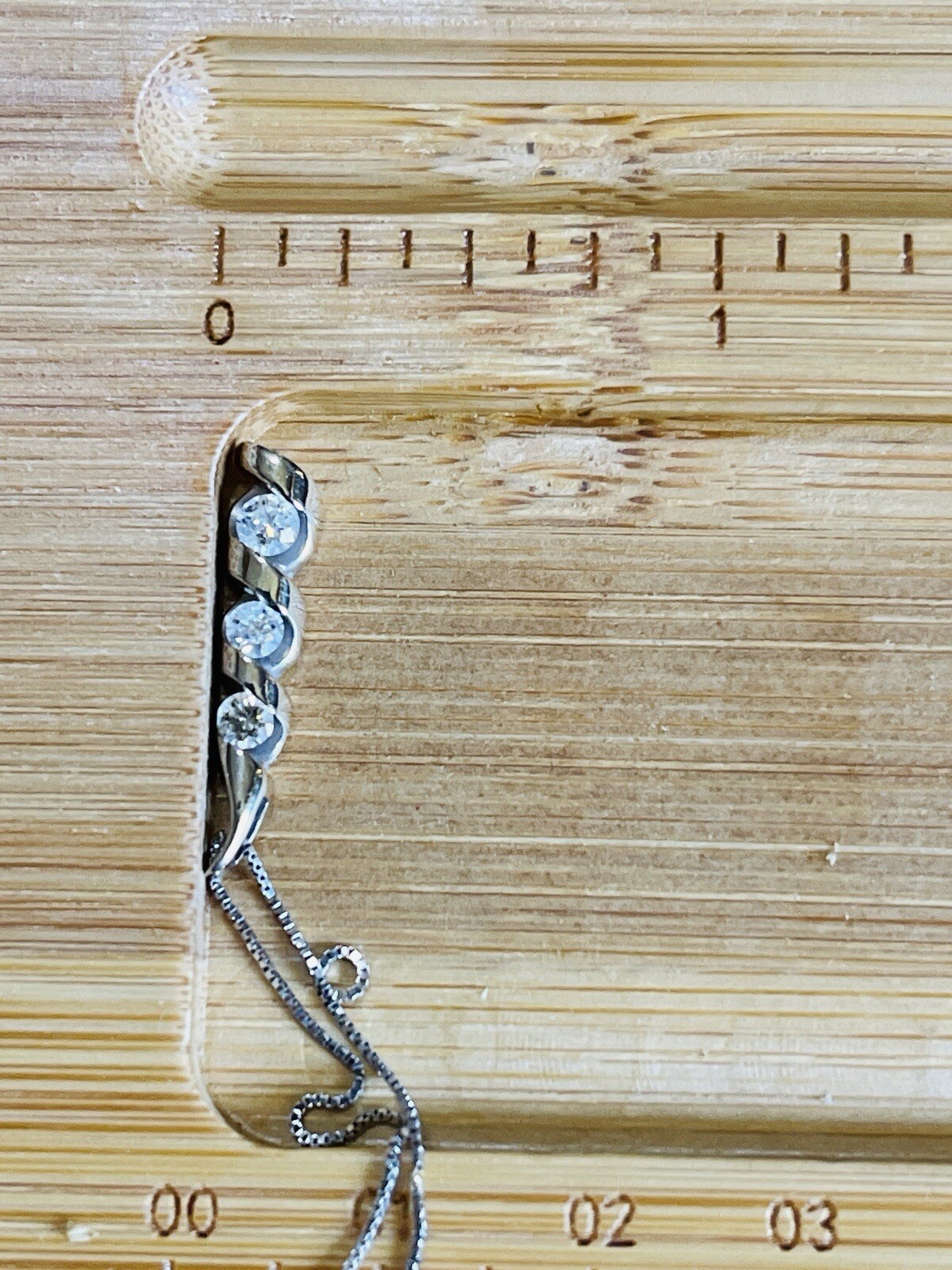 14K Italy White Gold 1 Ct Tw Diamond Drop Pendant Necklace 2.33g approx