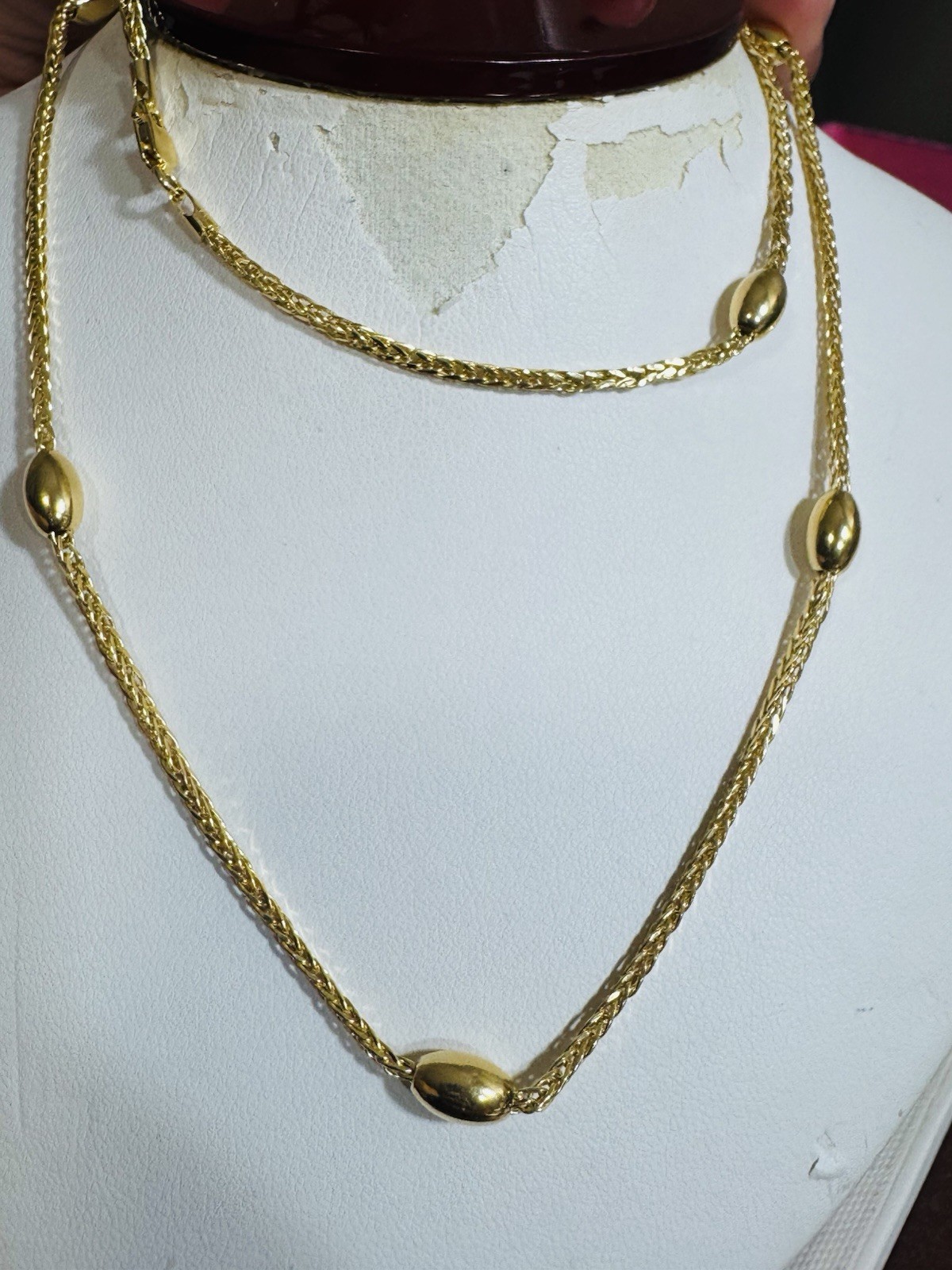 18K 750 Fine Genuine Gold Oval Chain Necklace 17.6”/18” Long 6.6g 2.2mm