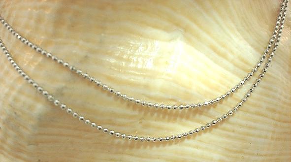 1MM ITALIAN SOLID 925 STERLING SILVER DIAMOND CUT DC BEAD CHAIN NECKLACE 18″