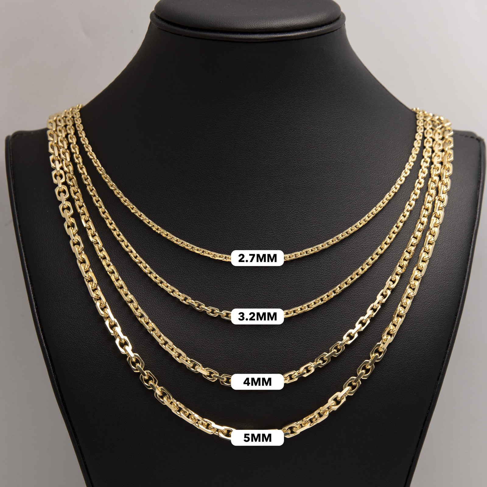 Solid 10K Yellow Gold Shiny Chunky Box Link Chain Necklace Real 10K All Sizes