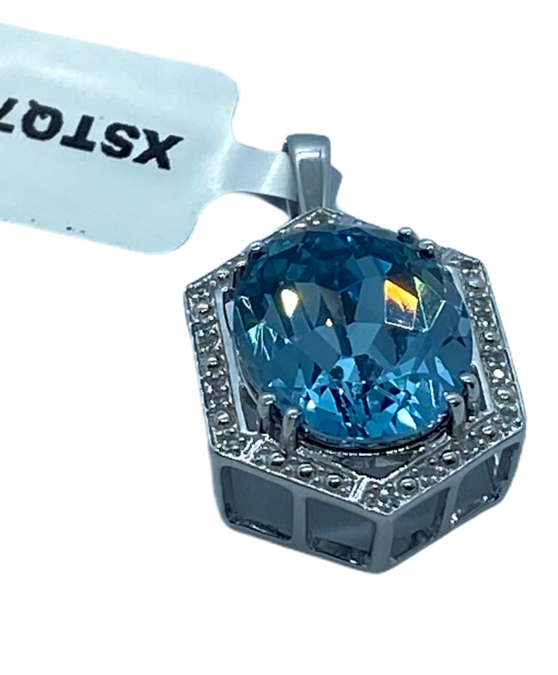 Versailles White Topaz Sterling Silver Pendant 11.12cts