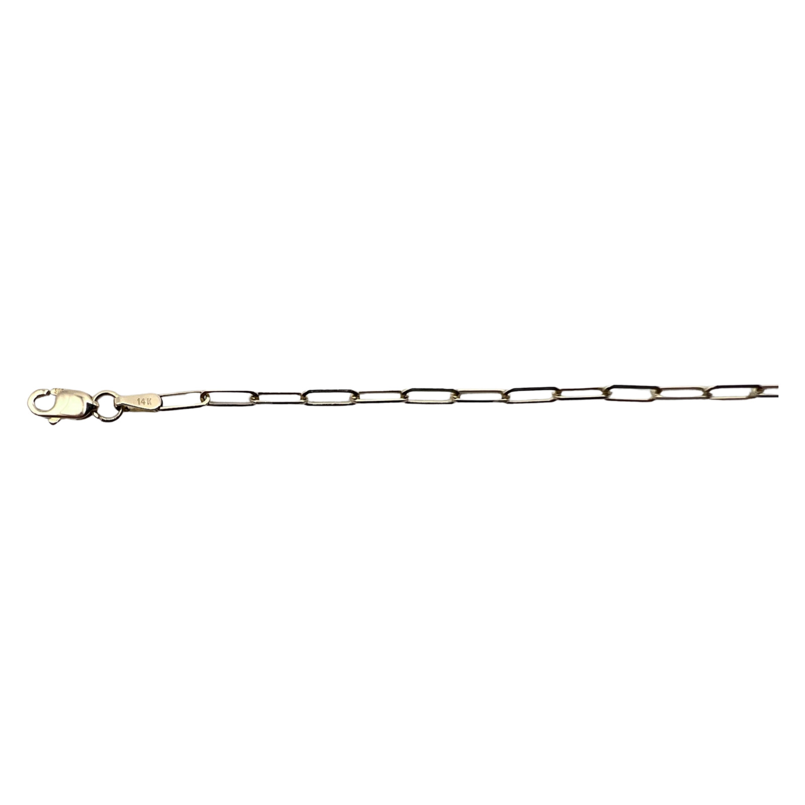 Paper Clip Chain 1.7mm 14K Yellow Gold Genuine Fine Jewelry Free Shipping