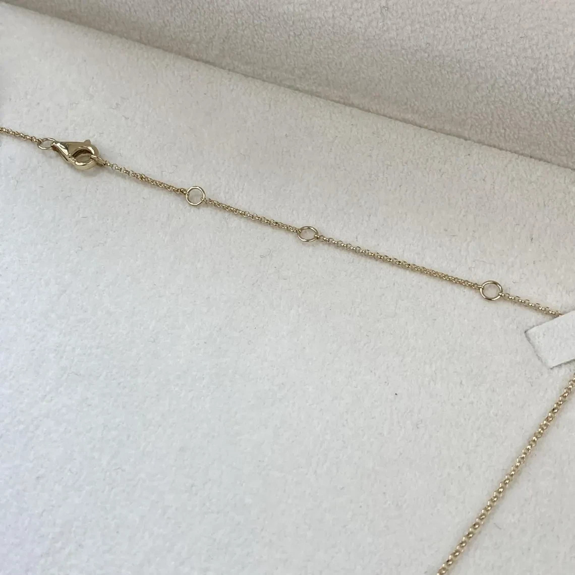 Marquise & Round Lab Grown Diamond Necklace Chain 18” 14k Yellow Gold
