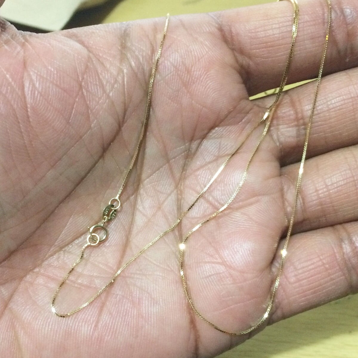 14K Solid Yellow Gold Box Necklace Real Gold Chain 16″ 18″ 20″ 22″ 24″ 26″ 30″