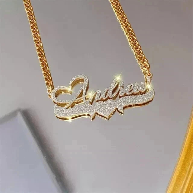 Real Moissanite 2.Ct Round Cut Custom Name Letter Pendant 14K Yellow Gold Plated