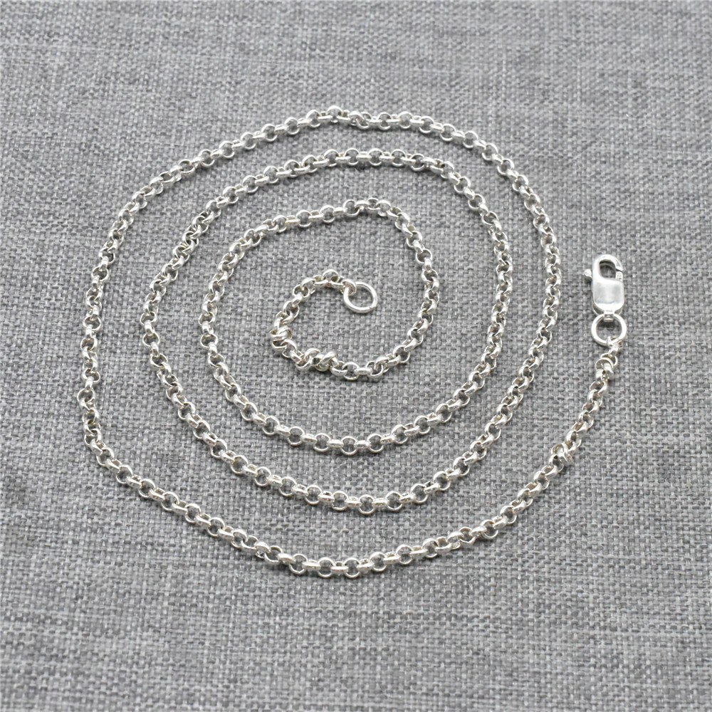 Sterling Silver Shiny Rolo Chain Necklace Lobster Clasp 2mm 16 18 20 22 24 26 30