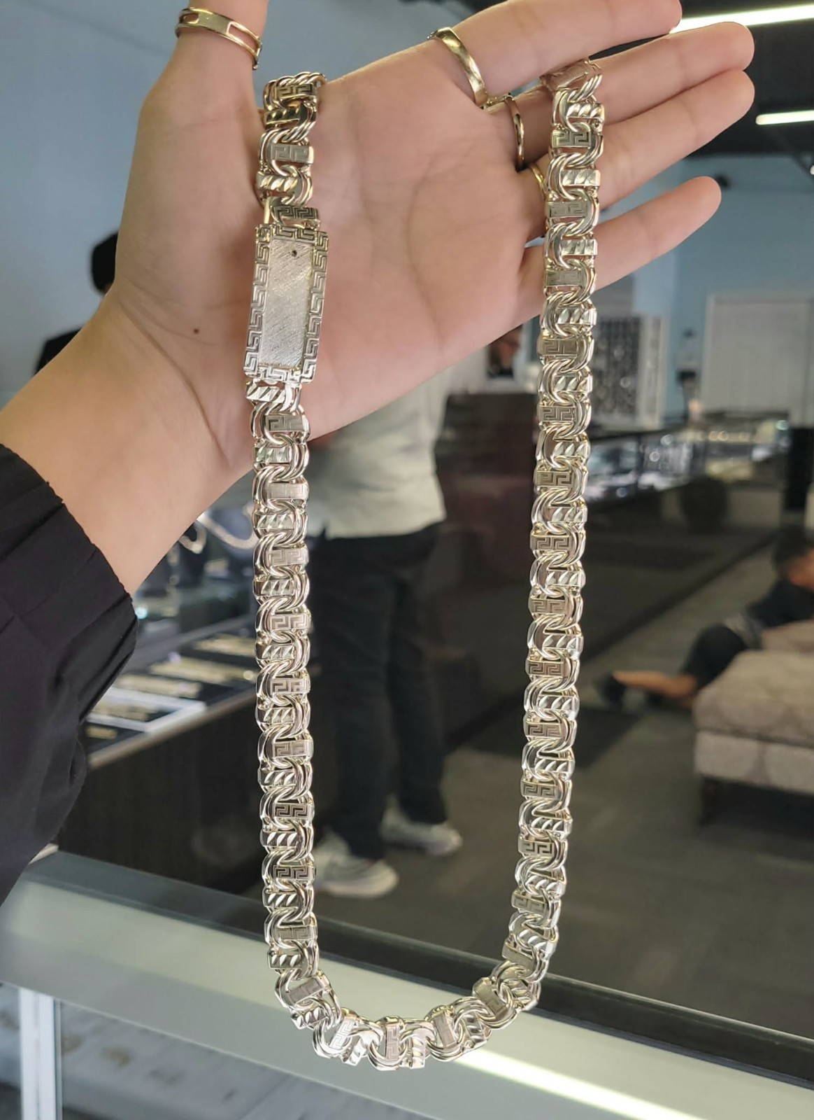 166g 925 Sterling Silver Chino Bar Link 13 mm 26 Inch ChinoBar Handmade Solid