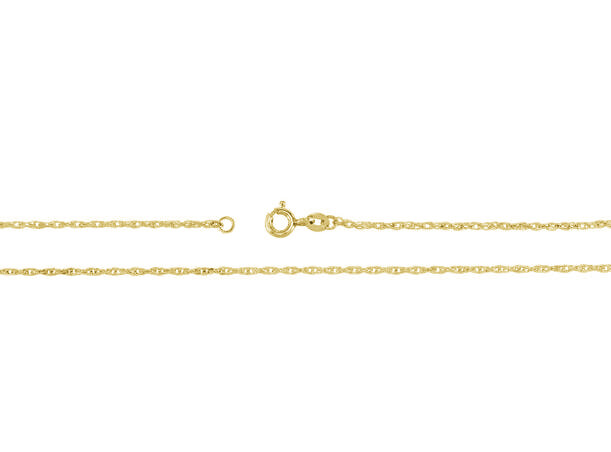 14K Yellow Gold Rope Chain 1mm wide Lightweight Pendant Necklace 16 18 20 22 24″