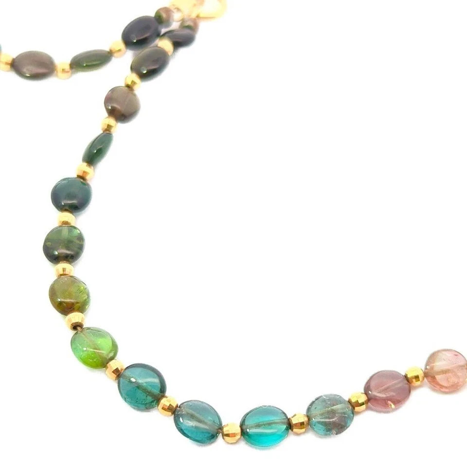 Multicolor Tourmaline Necklace Pendant K18YG/750 – 9.4g Yellow Gold From Japan