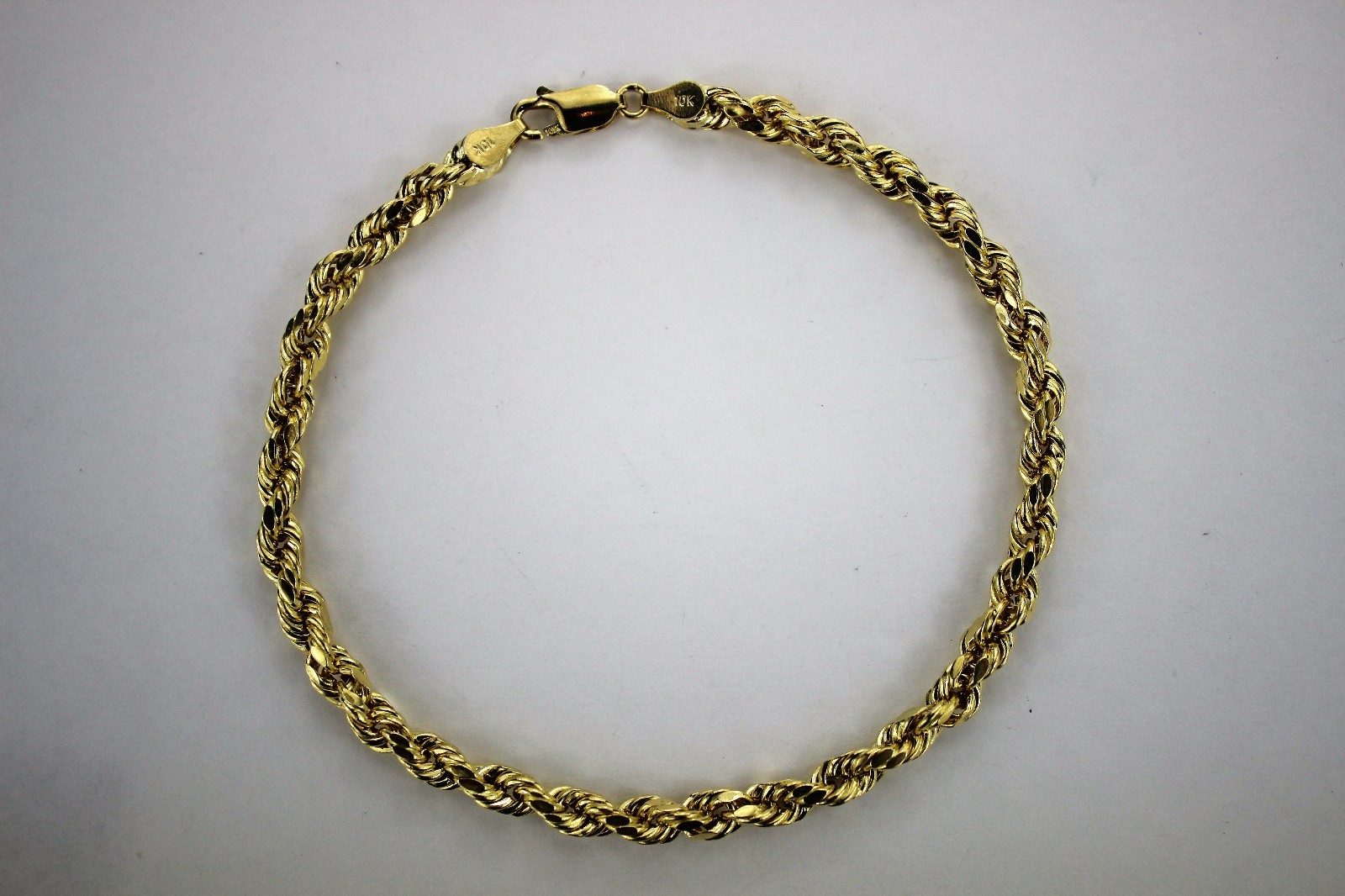 10K Yellow Gold Rope Twist Link Chain Necklace Bracelet Anklet 2mm~5mm 7″ ~ 30″