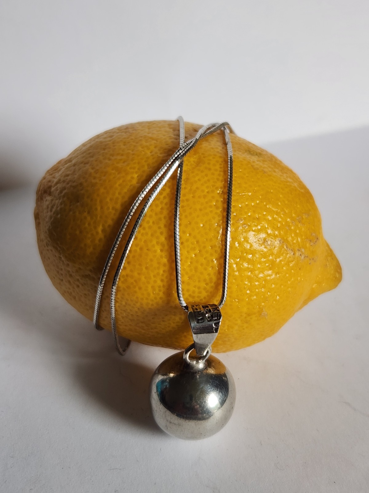Vintage Modernist Heavy Sterling Taxco Harmony Bell Chime Pendant With Necklace