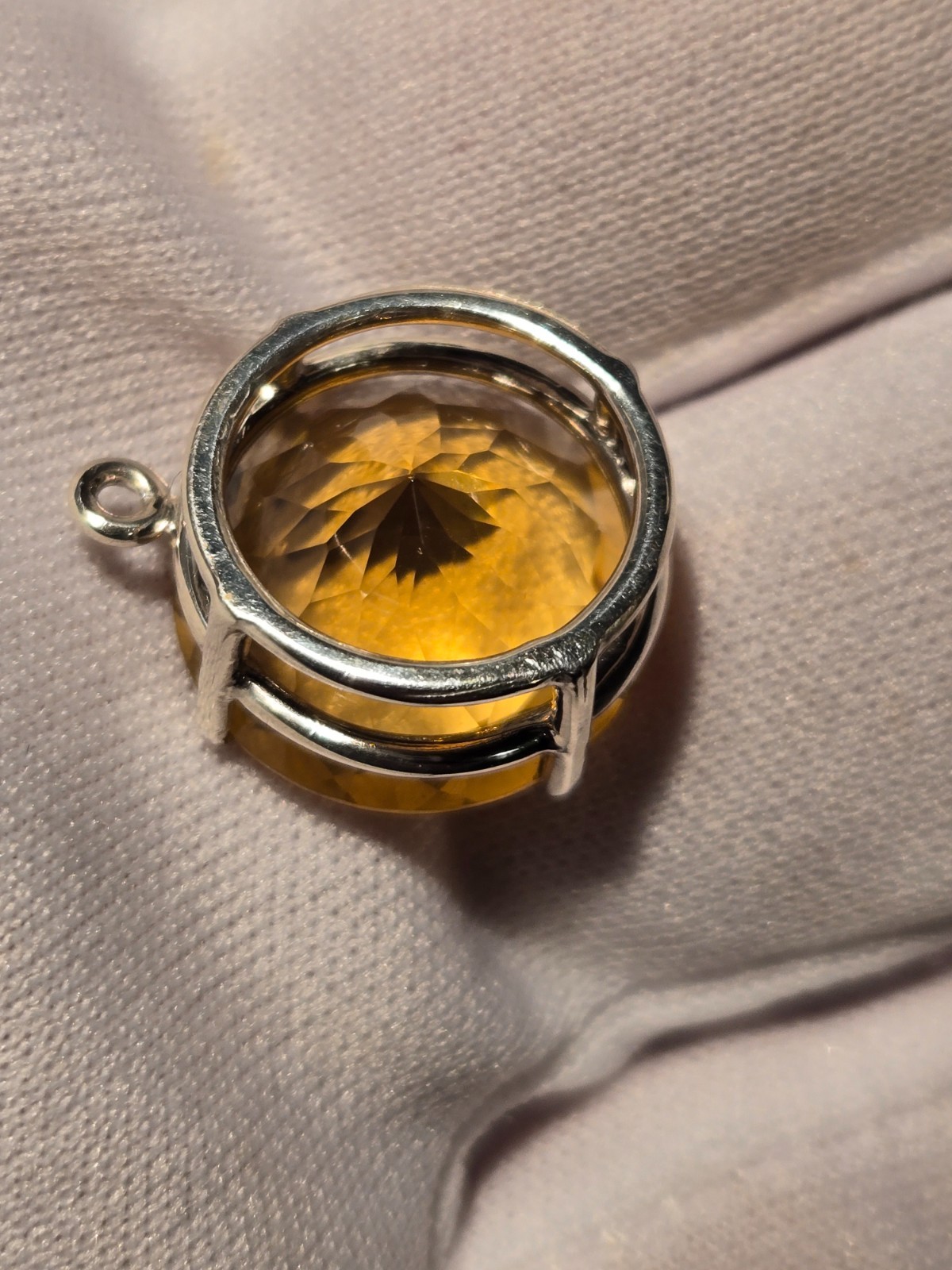 EXCELLENT CITRINE PENDANT 10.03CT NATURAL GLOWING/GREAT SATURATION/COLOR/LUSTER!