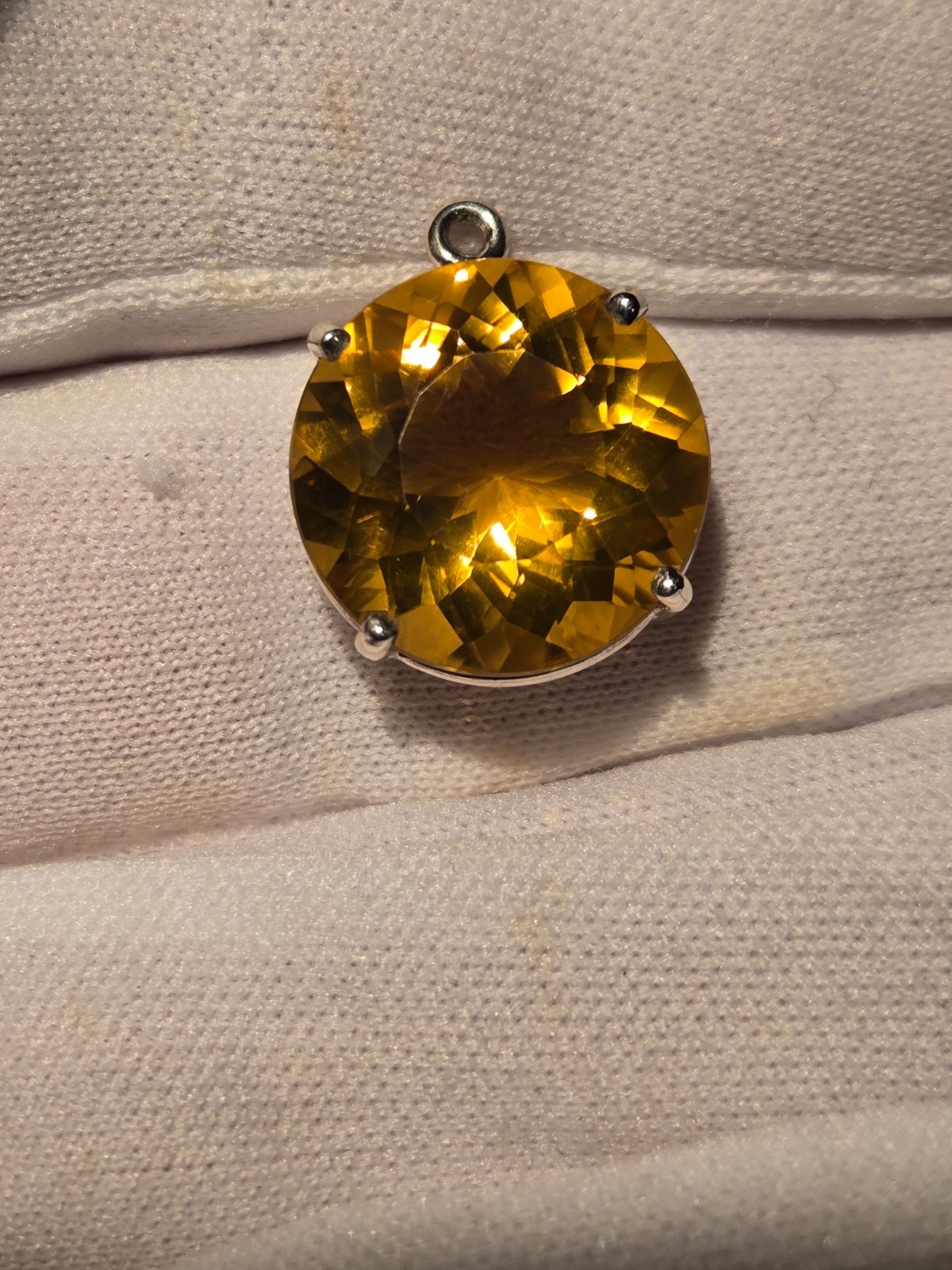 EXCELLENT CITRINE PENDANT 10.03CT NATURAL GLOWING/GREAT SATURATION/COLOR/LUSTER!