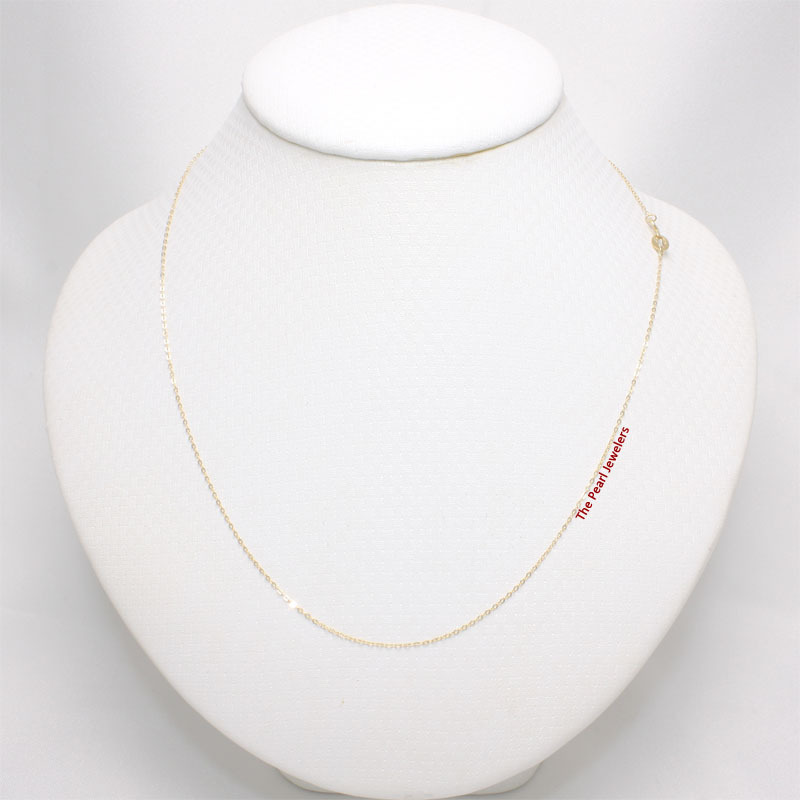 14kt Solid Yellow Gold Flat Round Cable 0.9mm Style Chain Necklace TPJ