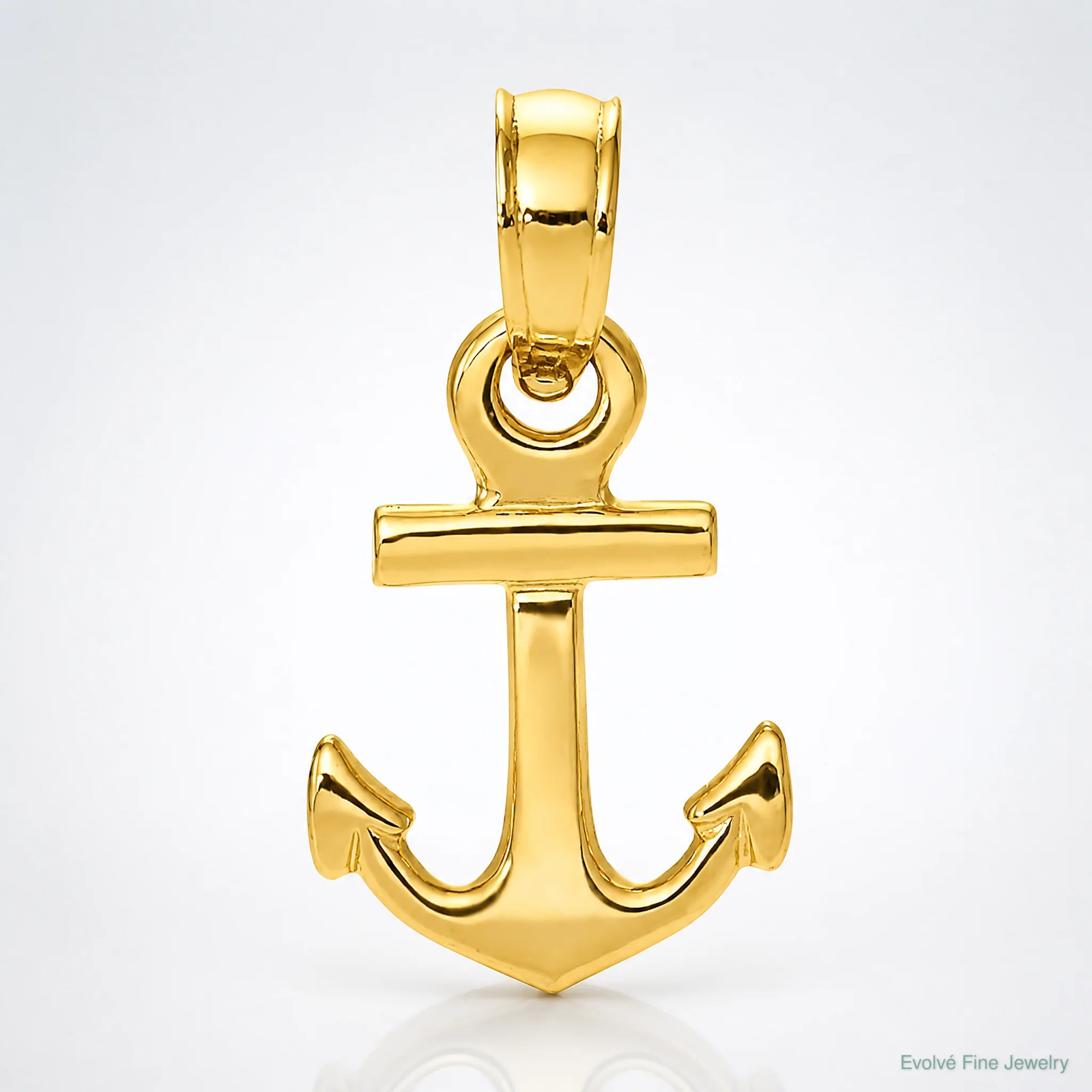 10K / 14K Yellow Gold Mini Anchor Pendant