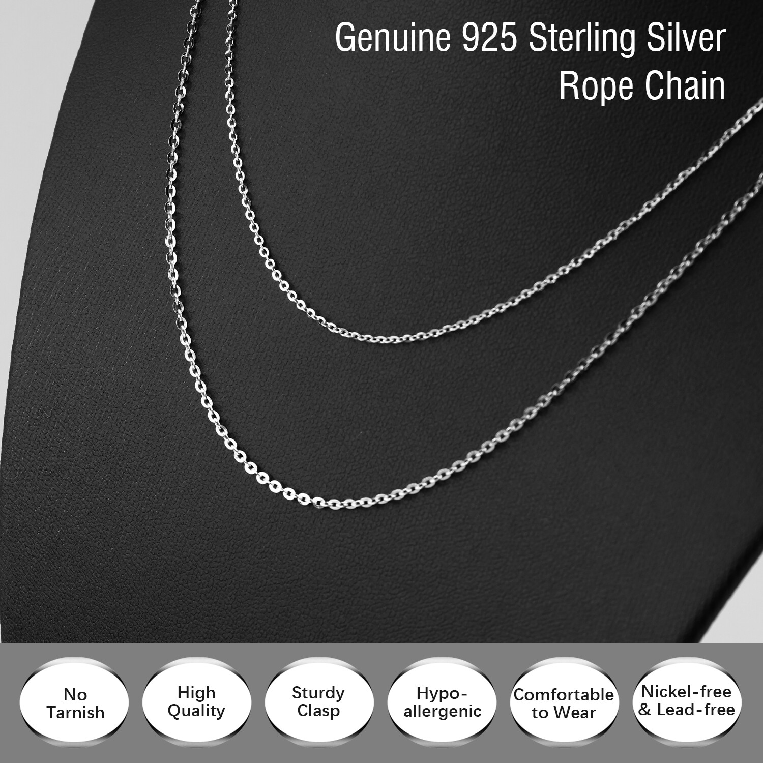 925 Sterling Silver Necklace Men Women Real Heavy Chain Valentine’s Day Gift USA