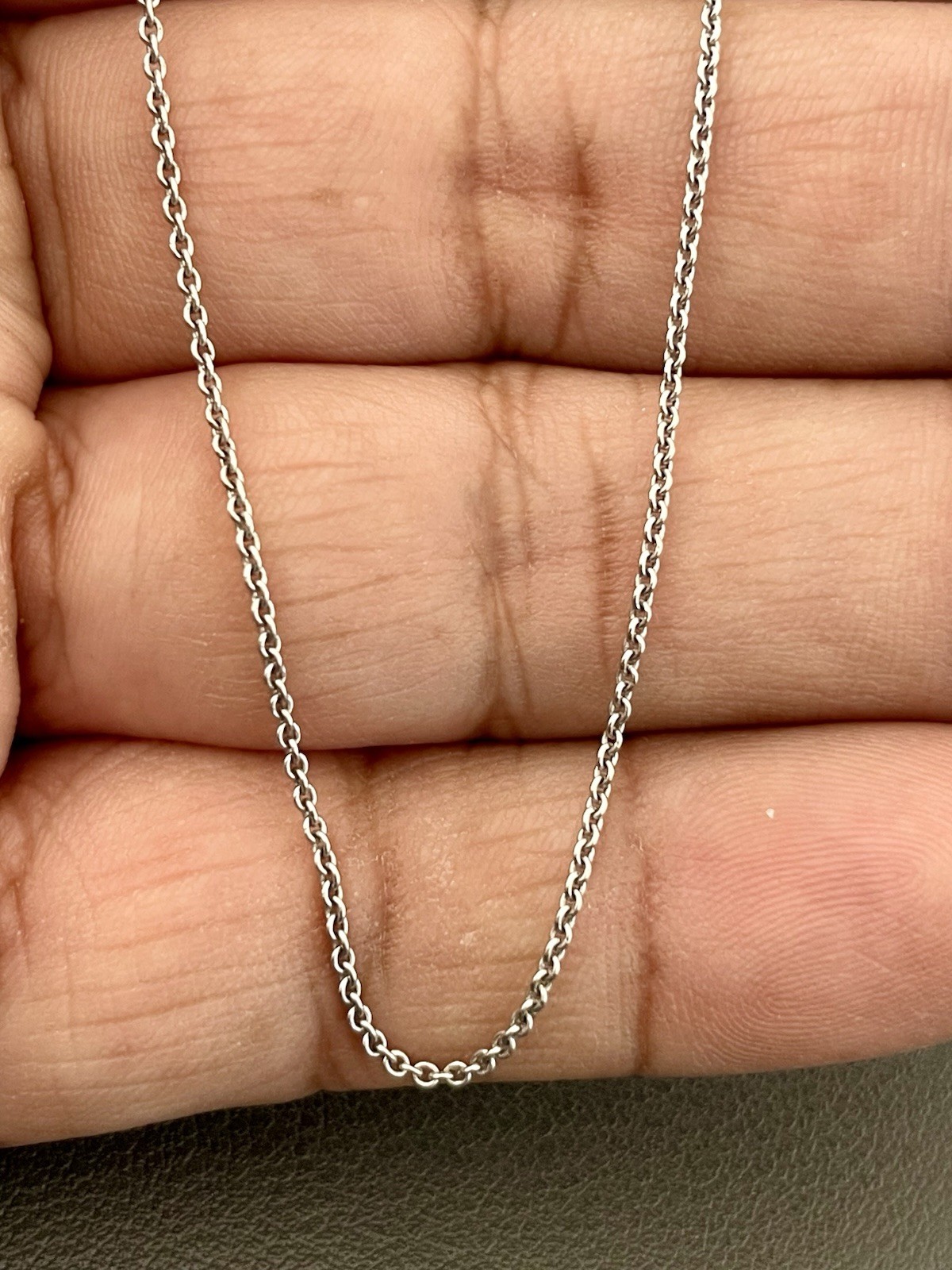 14KT White Gold Chain, 17 Inches (I96)