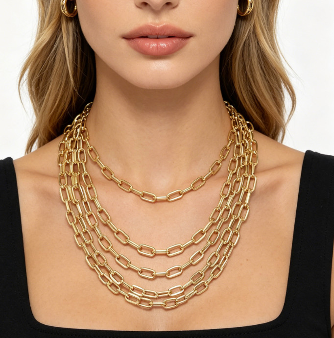 Real Genuine 10K Solid Yellow Gold Paperclip Chain Necklace 26″ 8mm Link