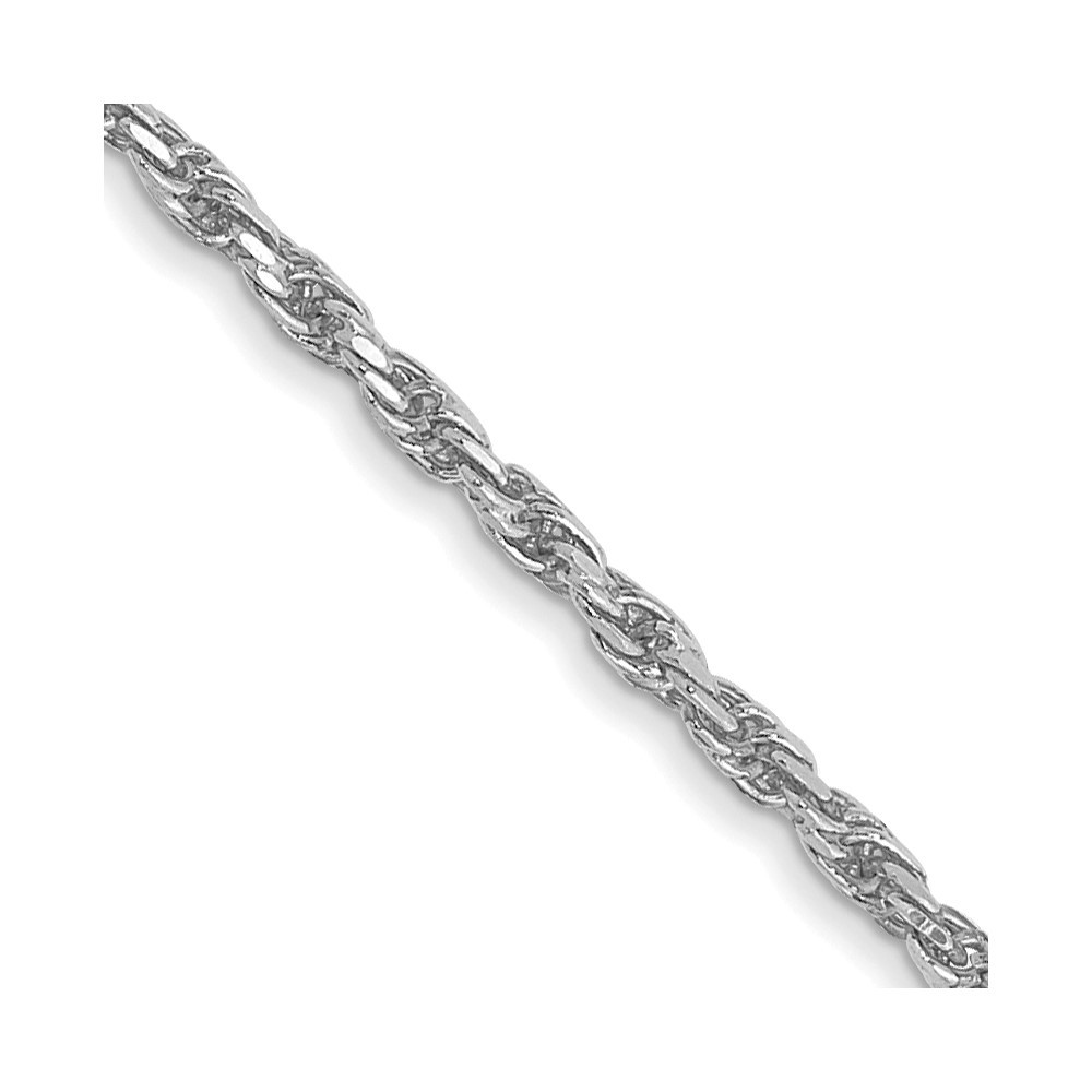 14K White Gold 1.3mm Diamond-cut Machine Made Rope Chain Necklace Chain Necklace