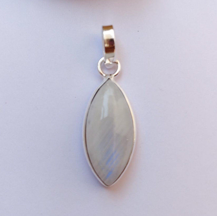 Rainbow Moonstone Gemstone Pendant 925 Sterling Silver Handmade Jewelry Gift For