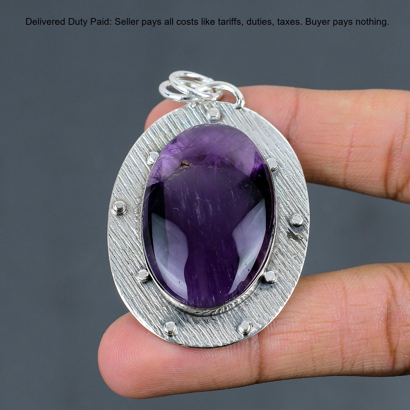 925 Silver February Star Amethyst Stone Wife Anniversary Unique Pendant Jewelry