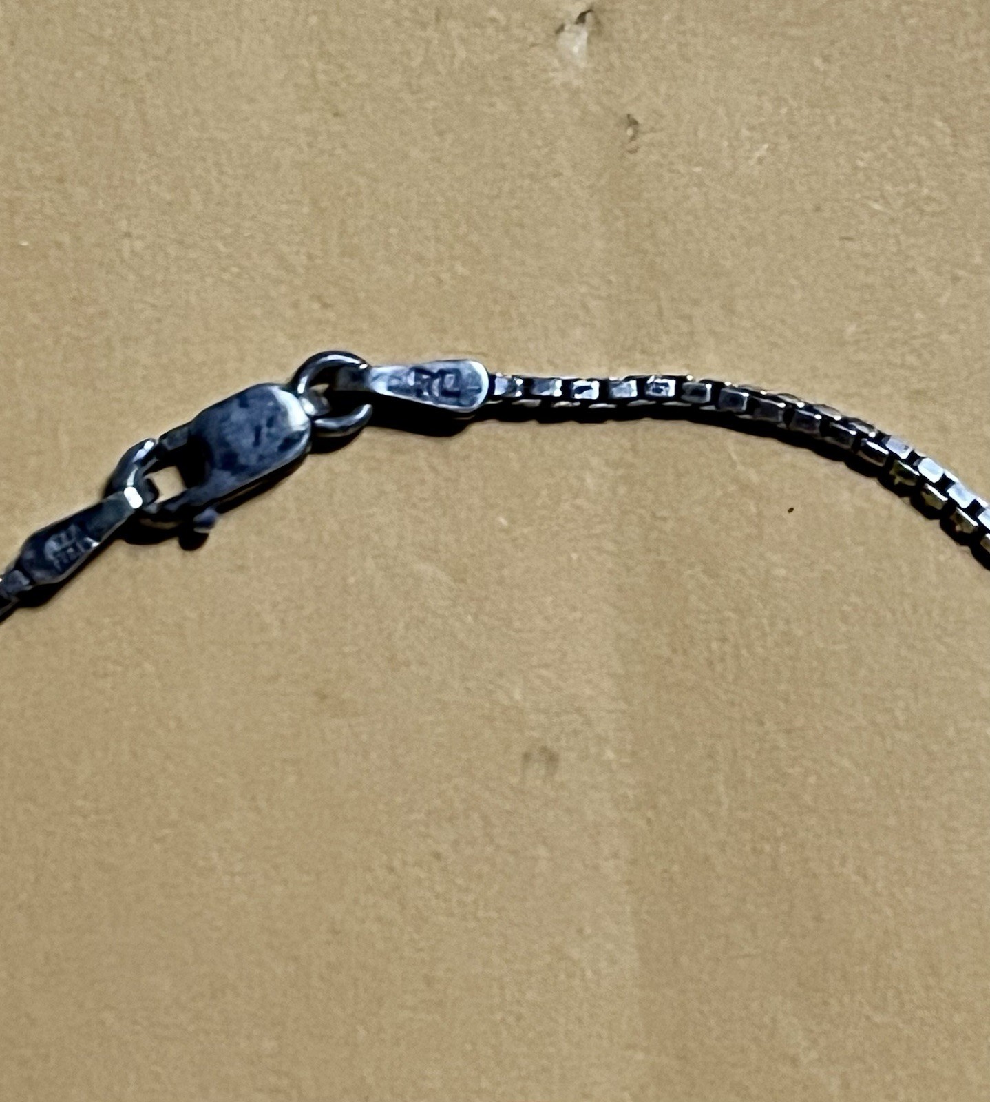 Sterling Silver Designer Box Link Chain With CZ Pendant