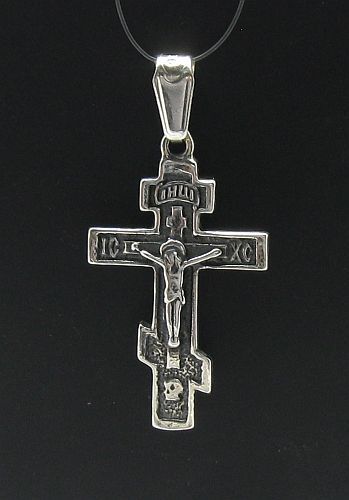 Genuine Sterling Silver Pendant Orthodox Cross Solid Hallmarked 925 Handmade