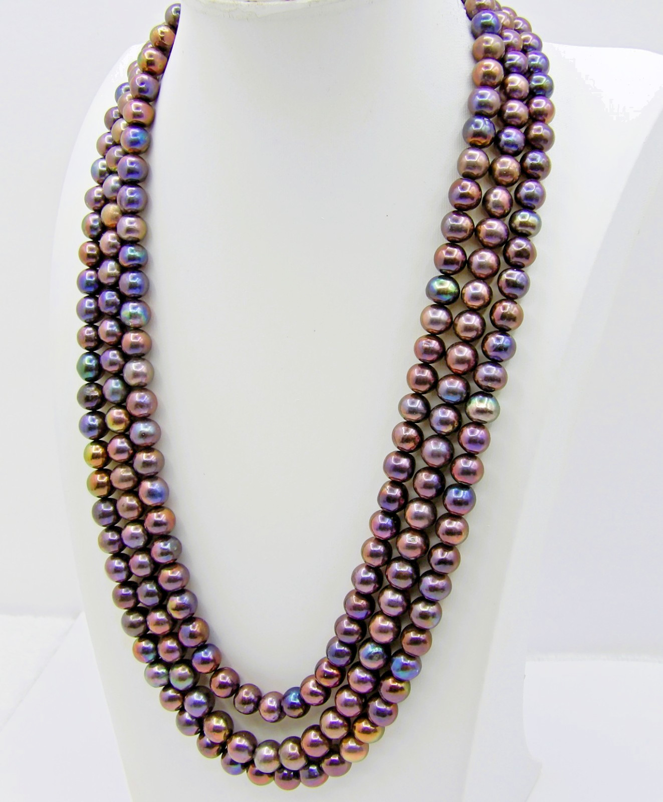 20 inches long Dark Potato Layered Genuine Freshwater Pearl Necklace NK971