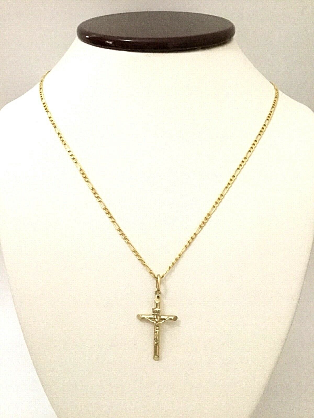 10K REAL GOLD CROSS NECKLACE 20” /10K ORO PURO CADENA CRUZ 20” 31mm- GP09-1