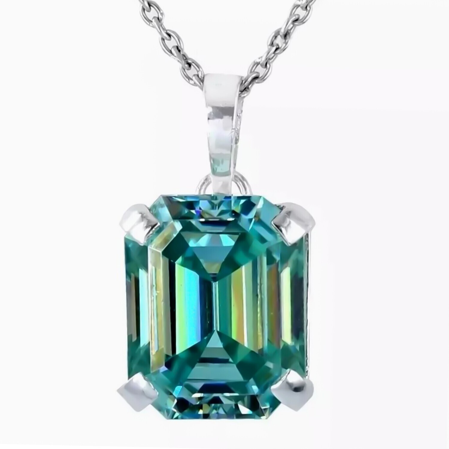 7 Ct Blue Diamond Solitaire Pendant 925 Silver Certified Christmas Jewelry