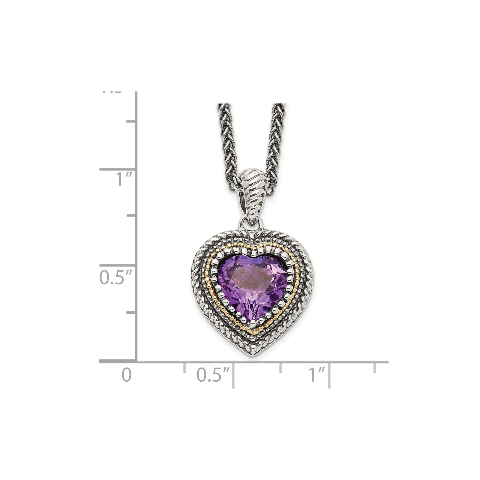 14K/Silver Two-Tone Sterling Silver w/ 14K Accent 18 in Antiqued Chain Necklace