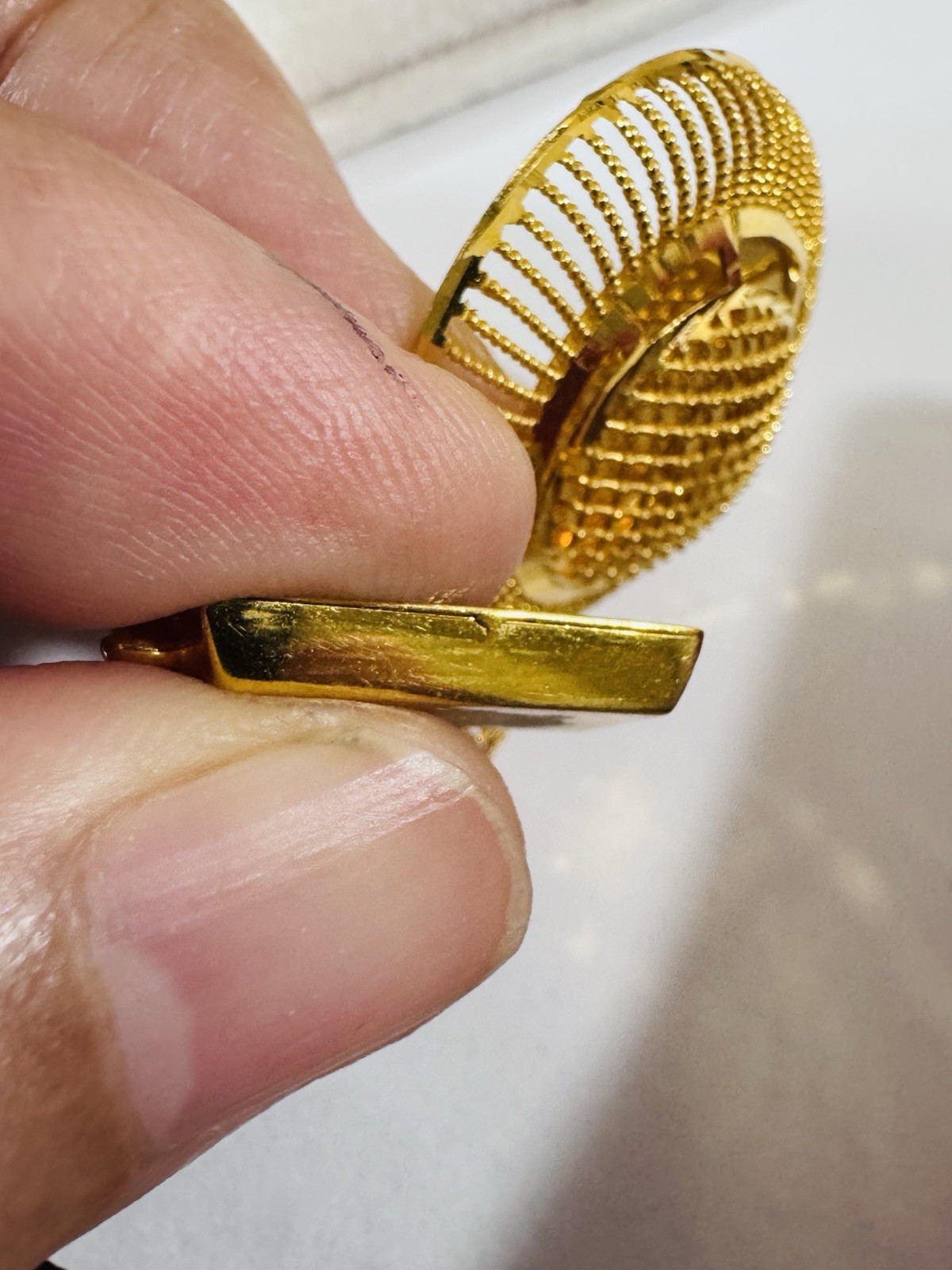 22K 916 22C Real Gold Two Set of Pendant 1 x Bar & 1x Round 7.24g