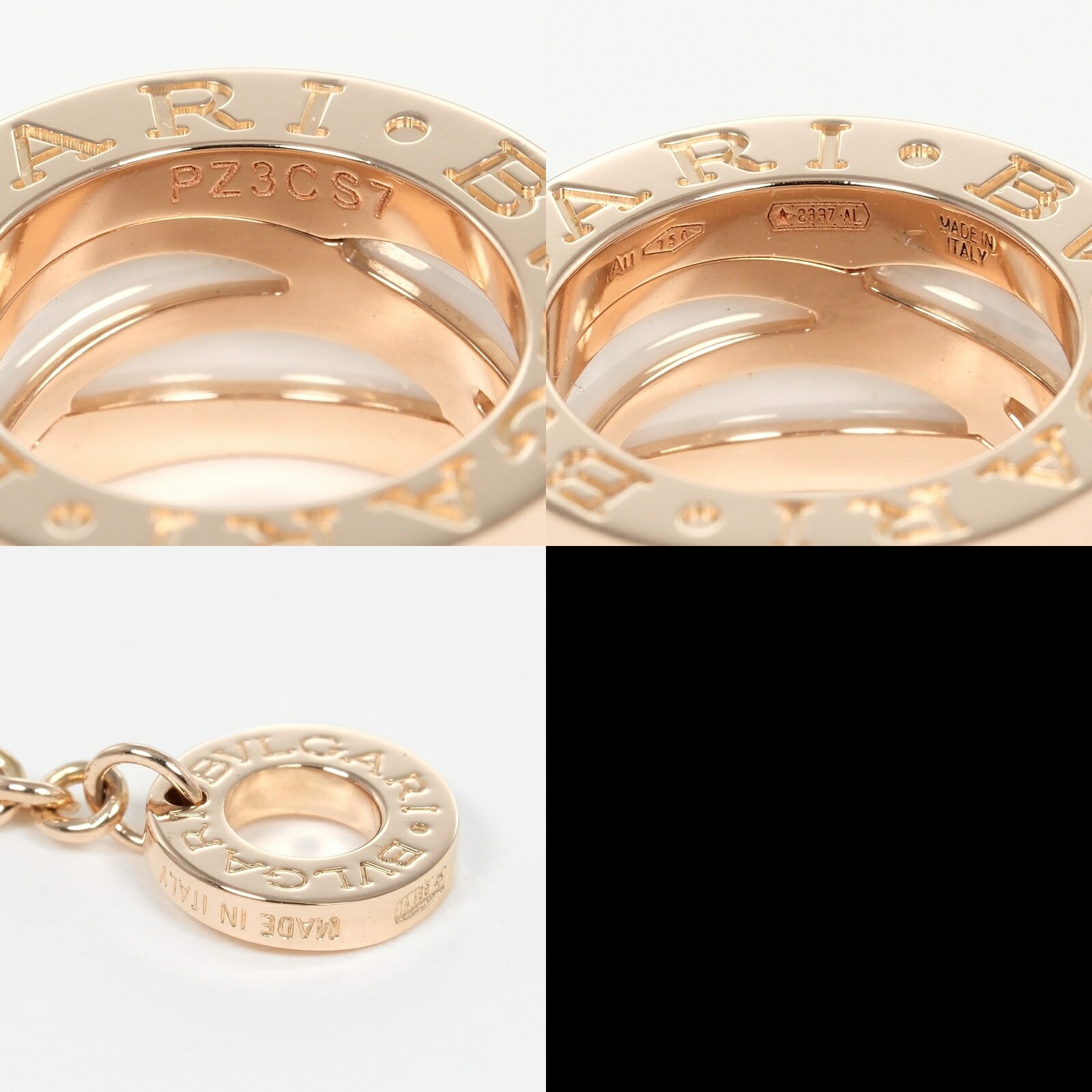 Bvlgari B.zero1 Design Legend Necklace 18K RG Rose Gold Ceramic 17.3in 13.4g