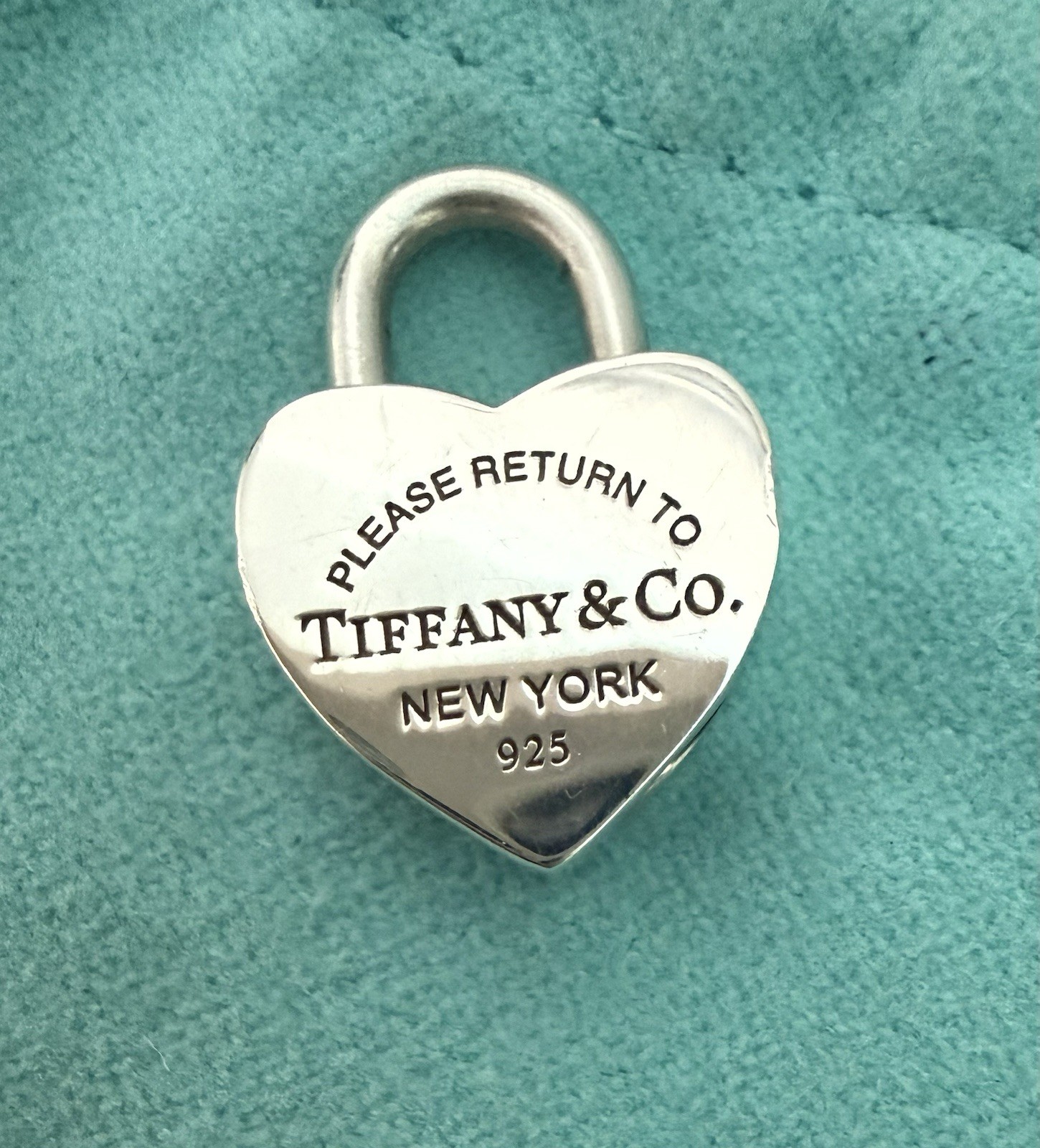 Tiffany & Co Heart Padlock Pendant 925 Sterling Silver