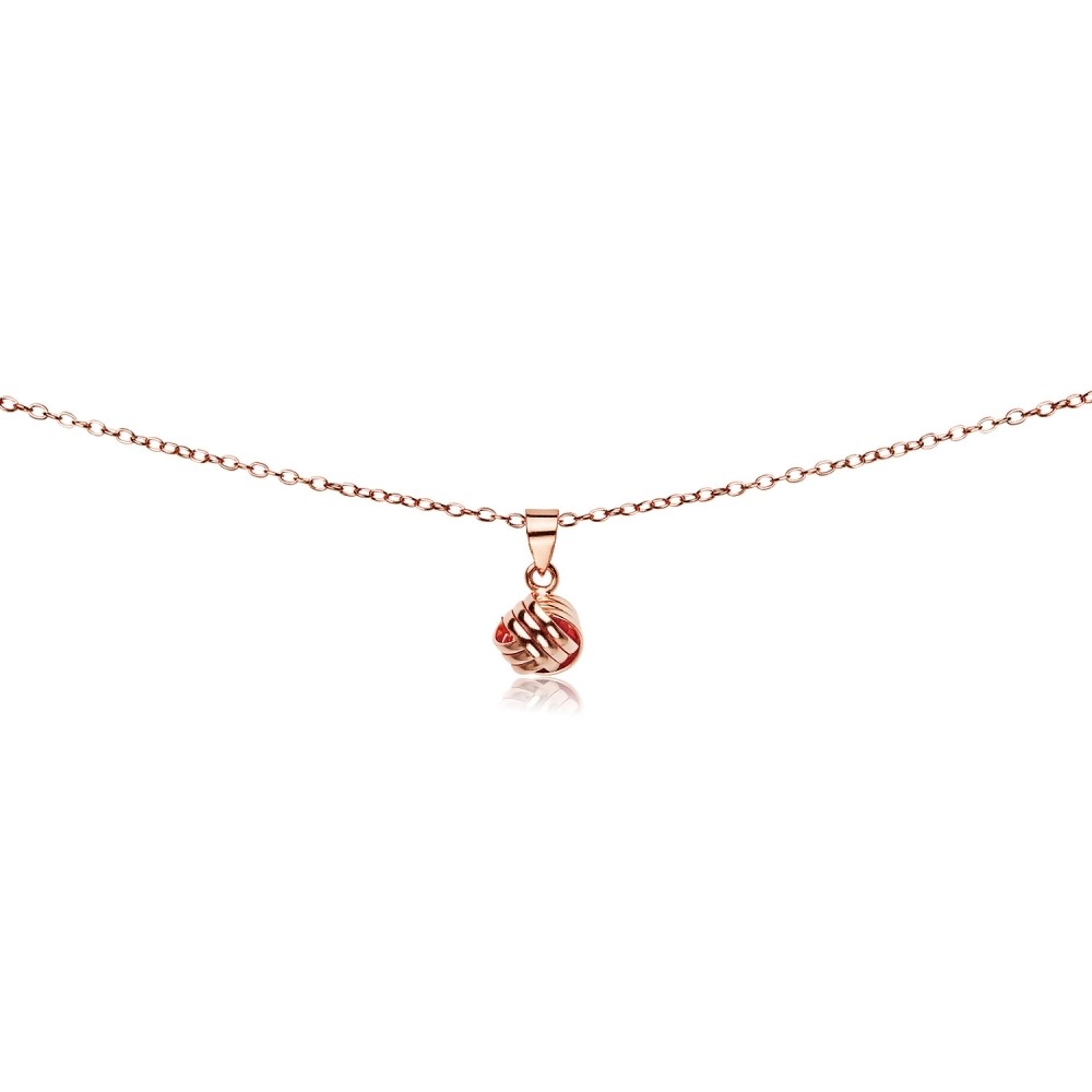 Rose Gold Tone over Silver Polished Triple Interlocking Bands Choker Necklace