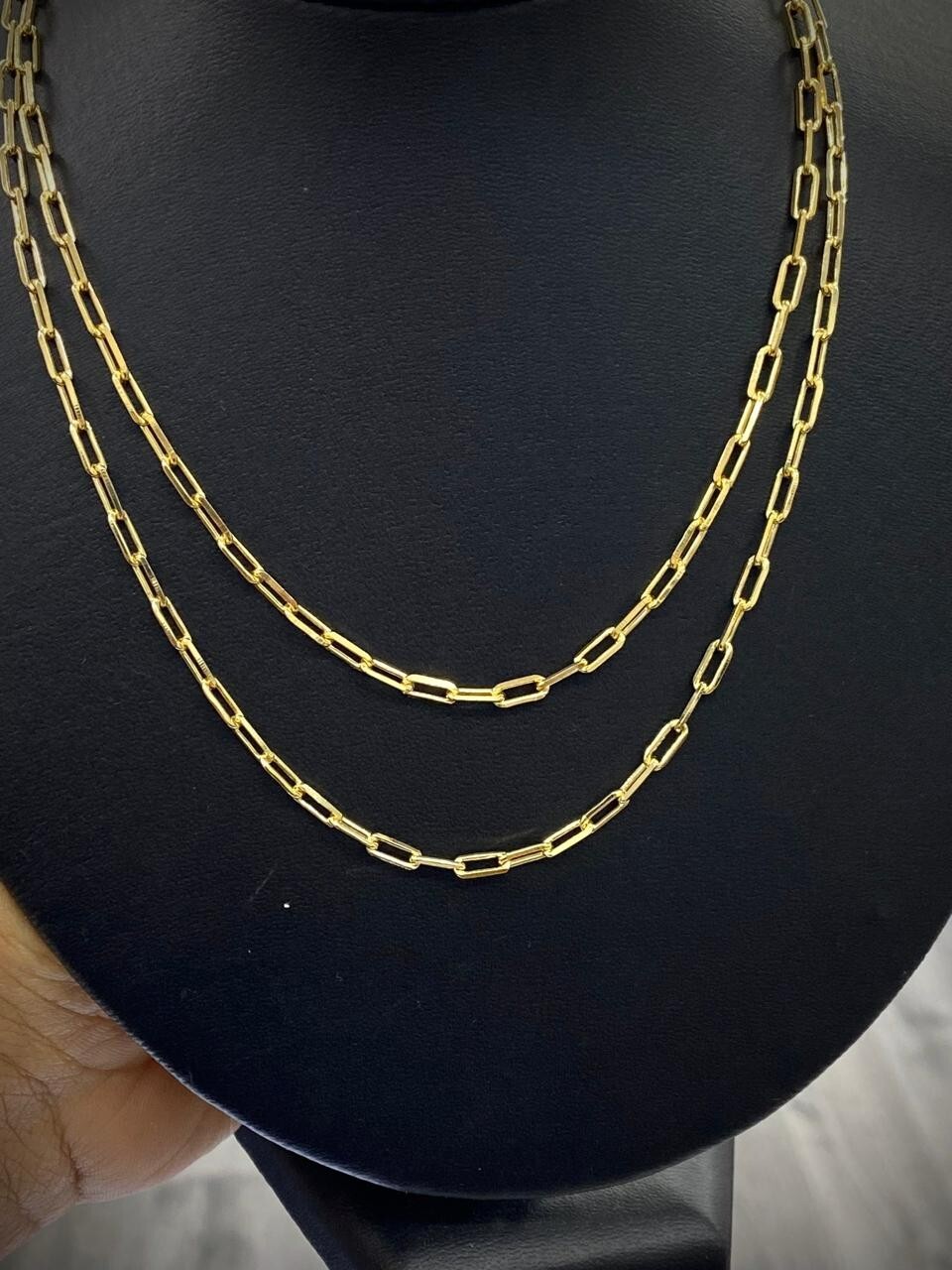 3.5MM Chocker Paper Clip Chain Necklace Womens Girls Kids Chain Babies 16″ 18″