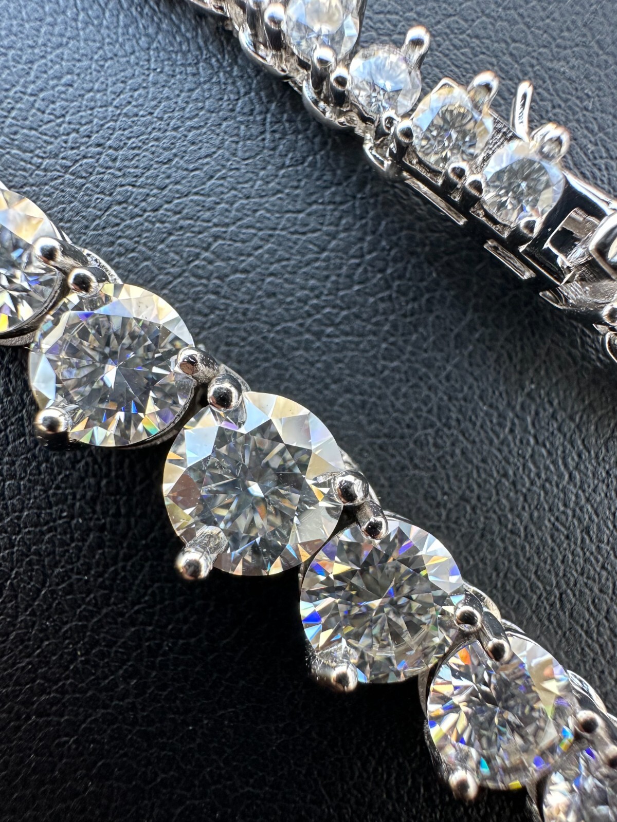 Real Iced MOISSANITE Riviera 3-7mm Graduated Tennis Chain Necklace – VVS D Color