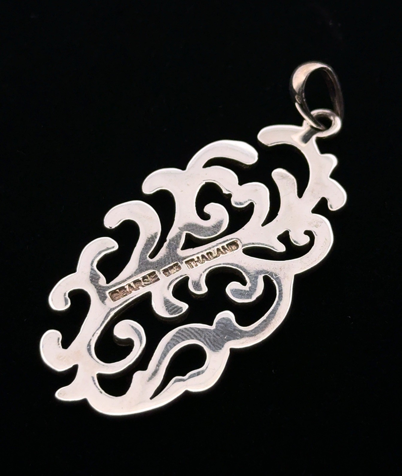 BARSE Thailand 925 Sterling Silver Scroll Filigree Pendant 10.3g